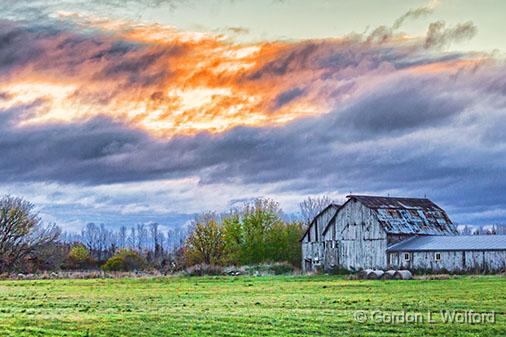 Barn Under Clouded Sunrise_29708.jpg - Photographed near Smiths Falls, Ontario, Canada.